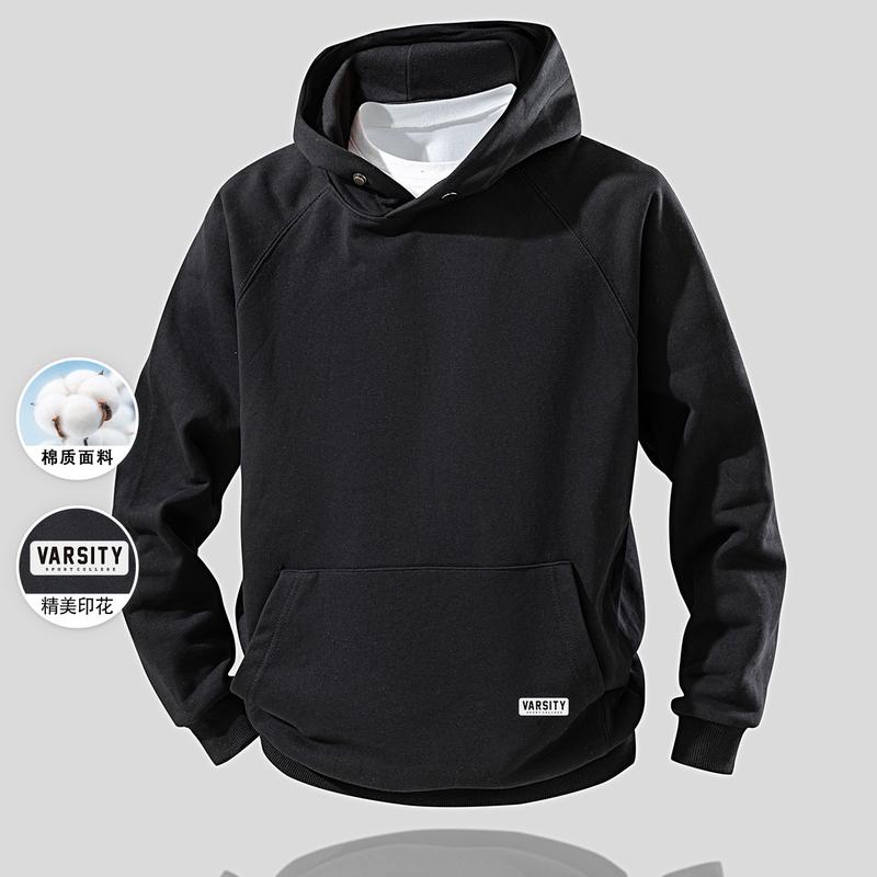 [Four fold buckle] Pinch fold design hooded sweatshirt for men in spring and autumn
