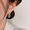 Sweet and Light Luxury Square Buckle Earrings for Women Cold Style High-end French Versatile Diamond Earrings