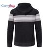 Cozy Up Herrenpullover, Strickjacke, Rippenstrick, normaler Strick, mit Kapuze, Warm-Ups, modern, zeitgenössisch, für den Alltag, zum Ausgehen