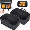 2 pezzi/set Fodere in Silicone per Friggitrice ad Aria per Cestelli Ninja Double Stack XL Vassoio da Cottura Riutilizzabile per Friggitrice ad Aria Accessori Friggitrice ad Aria
