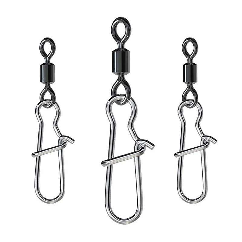 100 Buc/Cutie Conector Pescuit Inox Pin 4# 6# 8#10#12# Vârtel Rulant cu Rulment cu Agrafă Accesorii Momeală Cârlig de Pescuit