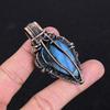 Labradorite Pendant, Handmade Gemstone , 999 Copper Wire Wrapped Pendant Antique Jewelry, For Gift Silver Jewelry