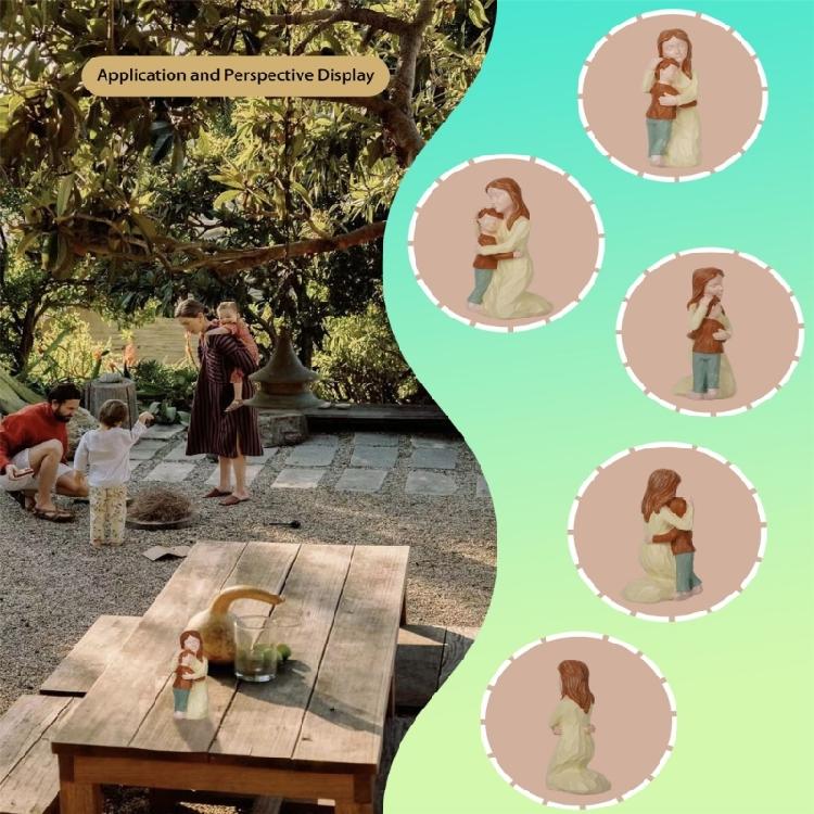 Familienfigur Statue Romantiker Liebespaar Skulptur Modellierte Handbemalte Figur Geschenk für Jubiläum Geburtstag