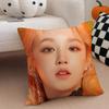 Quirky Korean Beautiful Singer SSong Yuqi Cushion Cover Throw Pillow Cover Hidden Button Durable Polyester Chair Cushion