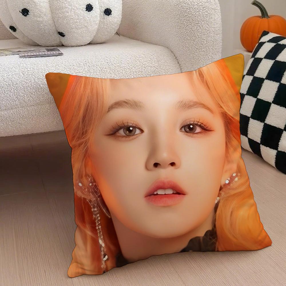 Quirky Korean Beautiful Singer SSong Yuqi Cushion Cover Throw Pillow Cover Hidden Button Durable Polyester Chair Cushion
