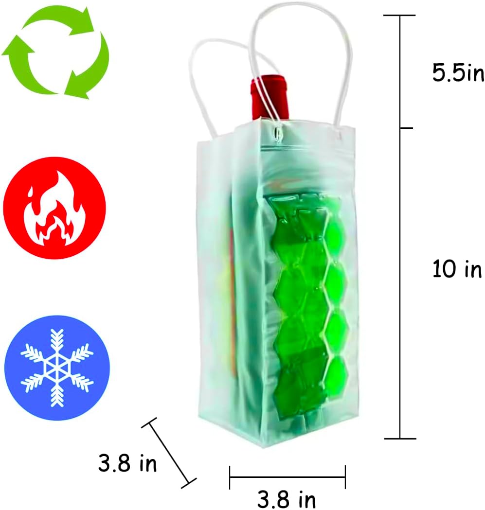 

Сумка-охладитель для льда для вина, охладитель для бутылок для вечеринки, охладитель для красного, белого, шампанского или игристого вина, гелевый охлаждающий держатель, отдельно стоящий зелёный