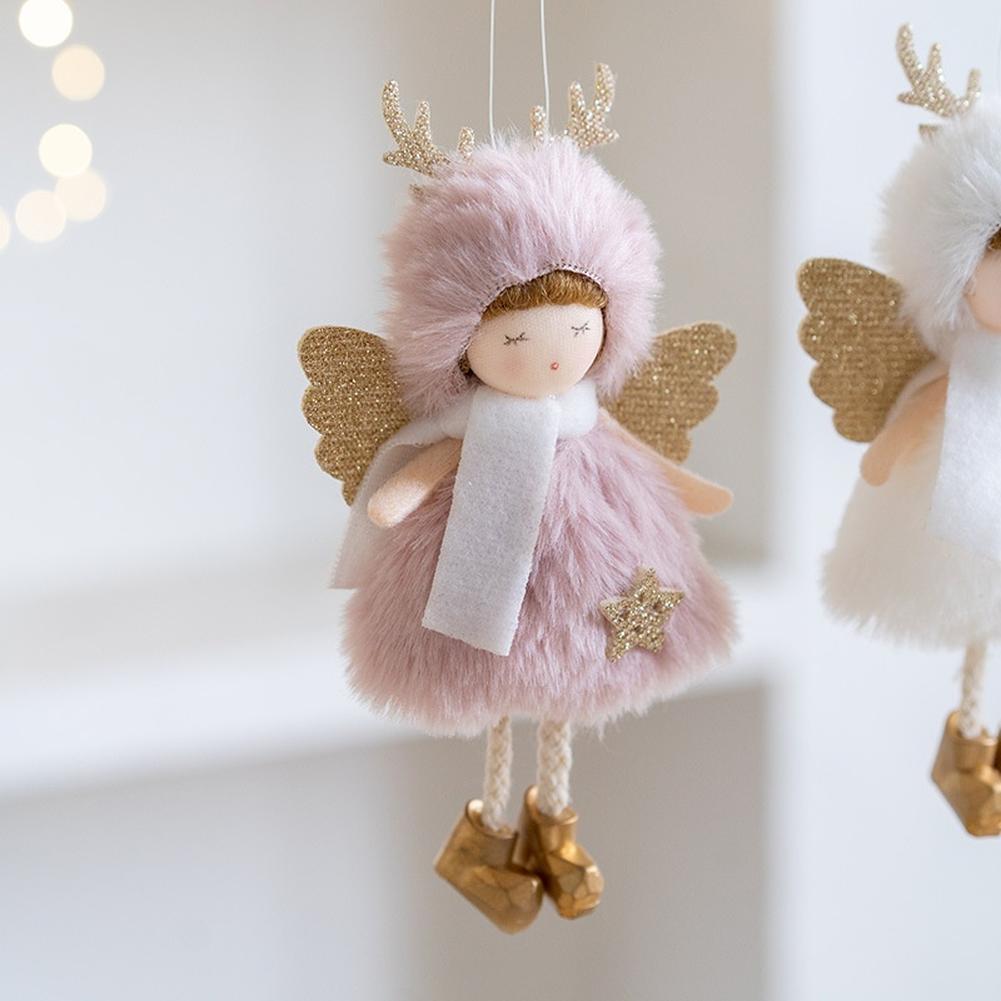 Christmas Angel Girl Wings Headband with Deer Antler Hair Clip Ornament for Holiday Party Decoration and Festive Home Display