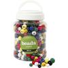 Wooden Beads of Various Sizes. Delivered In a Plastic Bucket. Ref 68481