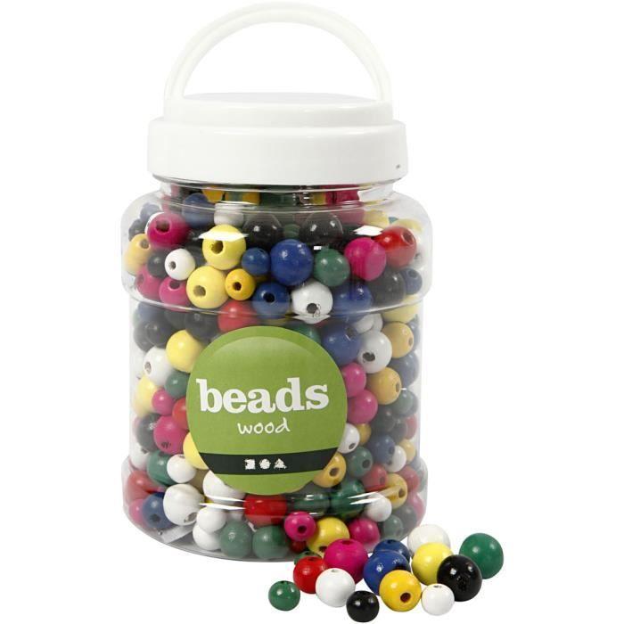 Wooden Beads of Various Sizes. Delivered In a Plastic Bucket. Ref 68481