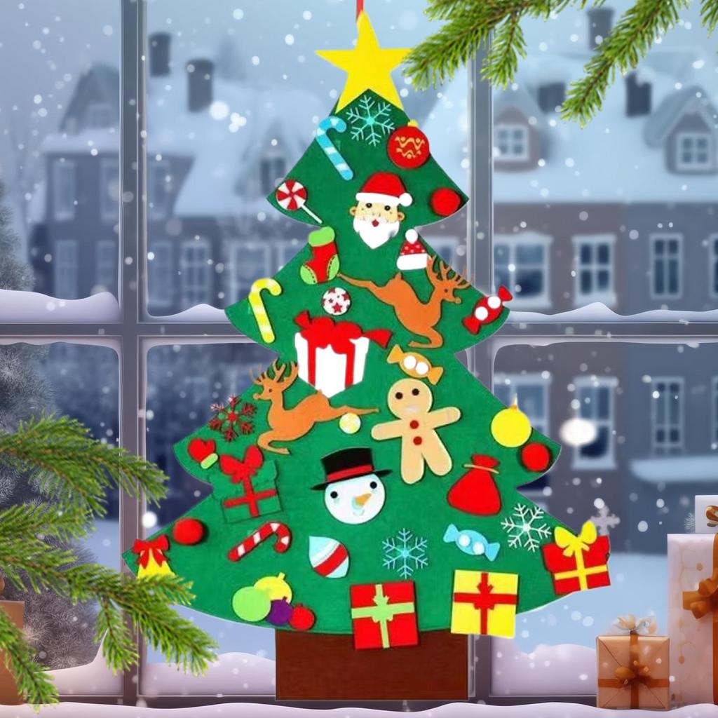 Albero di Natale in Feltro per Bambini Decorazioni Natalizie da Parete Decorazione Festiva Artigianato Artistico per Aula Scuola Appartamento Vendita al Dettaglio