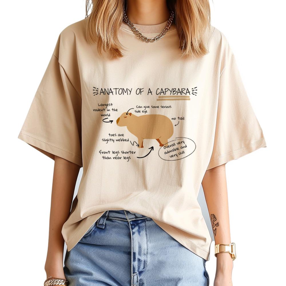 Capybara t shirt Women graphic comic Tee female streetwear clothing