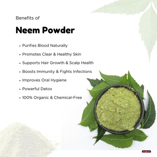 Nairuti Vyutpadan Neem Powder 250g | 100% Pure Natural Azadirachta Indica for Skin Hair & Immunity| Ideal for Face Packs Hair Masks
