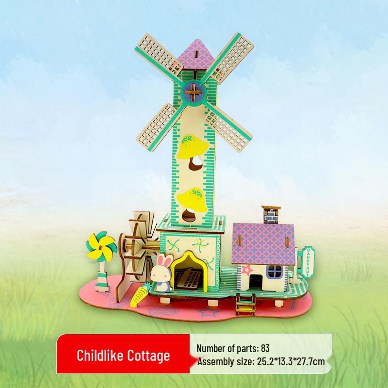 3D Wooden Ferris Wheel Puzzle - Educational DIY Gift for Kids