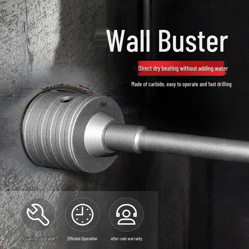 Electric Impact Drill Bit for Cement and Brick Walls - Dry Drilling Opener for Air Conditioner and Water Pipe Installations