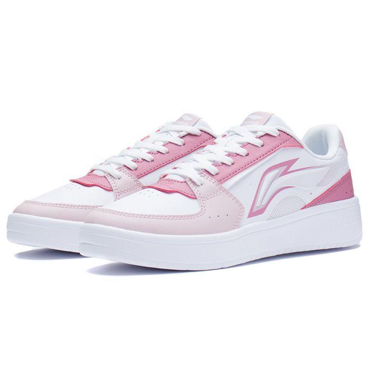 Li Ning Star River Casual Versatile Slimming White Sneakers Non-Slip Shock Absorbing Durable Breathable Low-Top Skate Shoes Women sneakers AGCS254-3