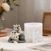 Stacking Kitten Shape Silicone Molds Heat Resistant Easy Demolding for Making Candle Soap Gypsum Ornament and Resin Art