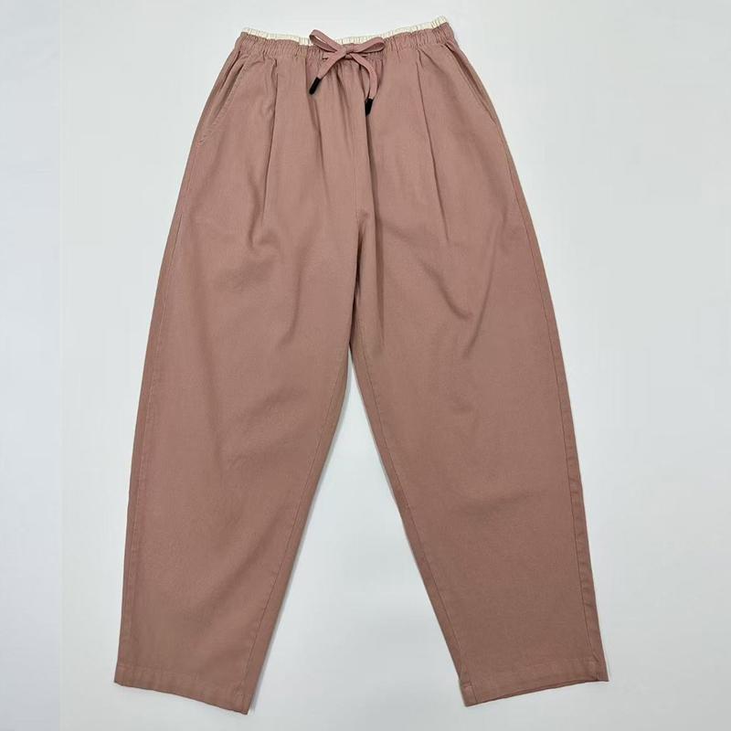 Johnature Elastic High Waist Casual Pants Women Loose Hit Colors All Match Harem Pants Trousers
