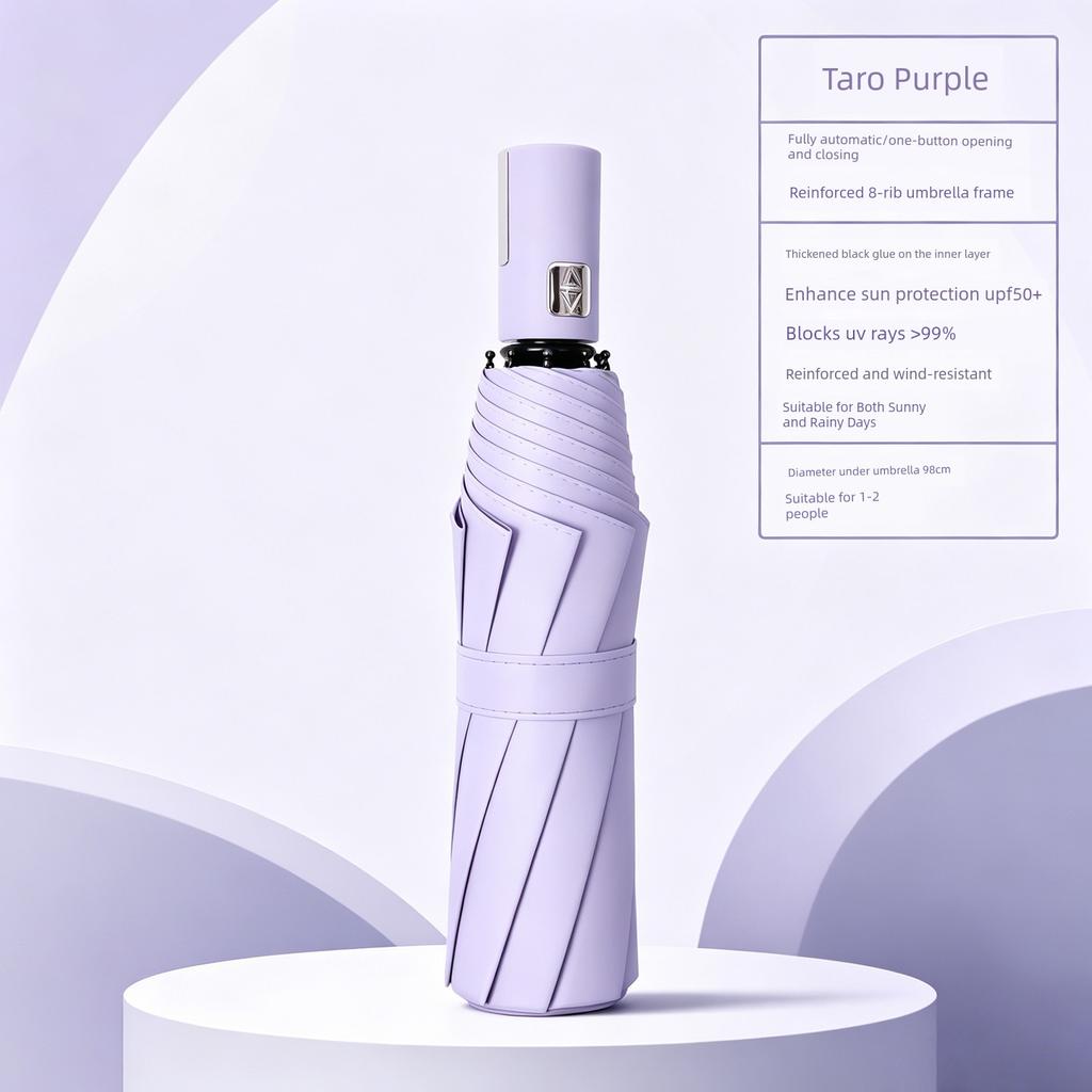 Fully Automatic Dual-Purpose Umbrella, Large Size, Thickened and Reinforced, Foldable Sunshade, Sun Protection, Uv Protection, Sun Umbrella for Men