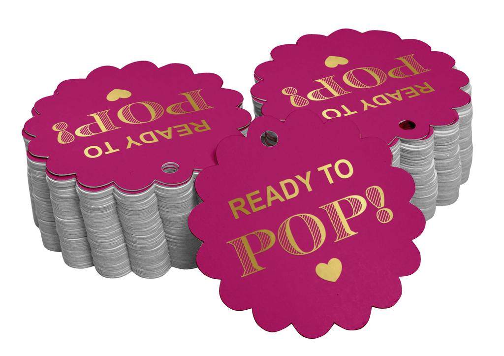 Inkdotpot Ready To Pop Baby Shower Bottle Tag Real Gold Foil Favor Hang Tags Pack Of