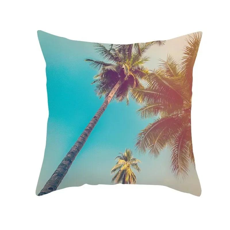 Sofa Decoration Square Pillow Summer Ocean Vacation Beach Print Pattern Home Living Room Cushion Cover