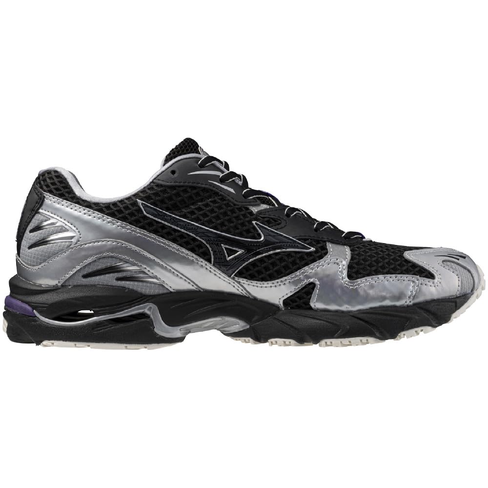 Mizuno Wave Rider 10 Sneakers, Perfect for Commuting, School, and Lifestyle, Black x Black x Silver, Size 28.0 cm, 2E