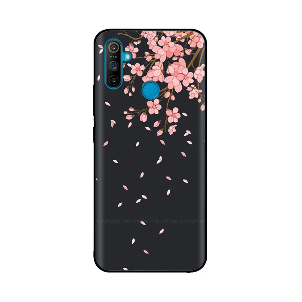 Etui do Realme C3 Miękkie Czarne Silikonowe TPU Wzór Tylna Klapka Do OPPO Realme C3 RMX2020 C 3 RealmeC3 Malowane Etui na Telefon Fundas