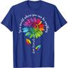 Rainbow Sunflower Be Kind Autism Awareness Graphic Tee Casual Cotton T-Shirt Unisex