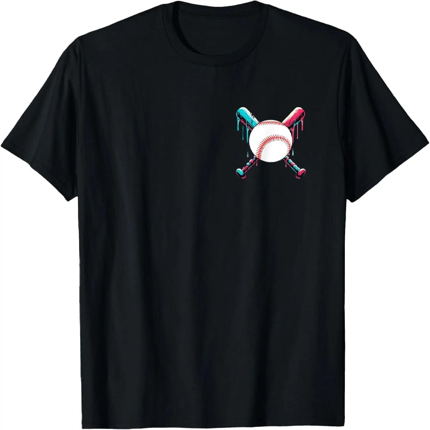 Baseball Bat Drip with Melting Ice Cream Drippy Pocket T-Shirt XXXXXL чёрный
