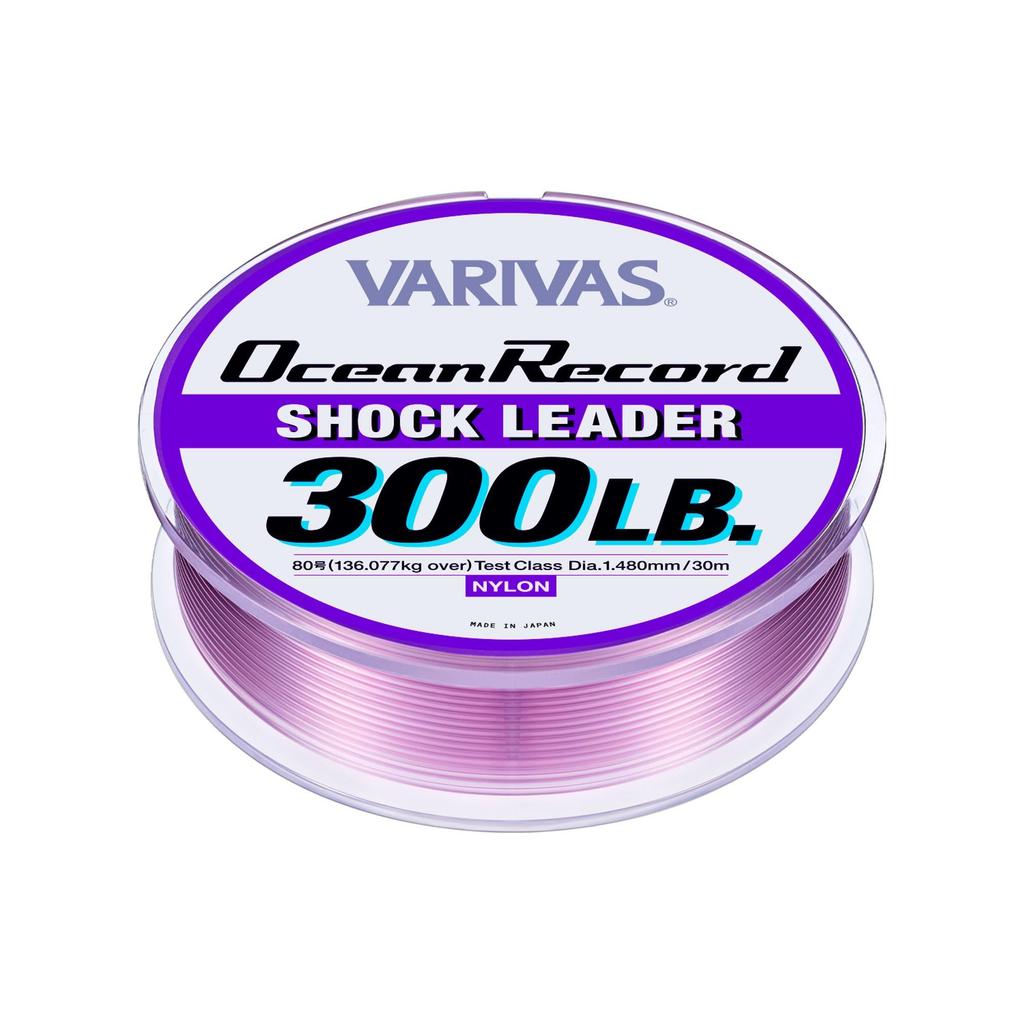 Maurice VARIVAS Ocean Record Shock 300lb Misty Purple Leader, 30m, 80#, Nylon,