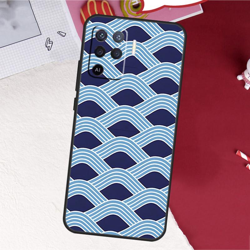 Japanese Style Floral Texture Case For Oppo A18 A98 A38 A58 A78 A60 A80 A40 A96 A76 A16 A94 A74 A54 A15 A17 A57 A77 A5 Pro