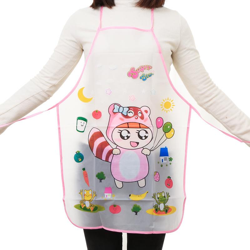 Korean Version of Cute Cartoon Printing Waist Adult Neck Apron Kitchen Oil-proof Cleaning Sleeveless Apron