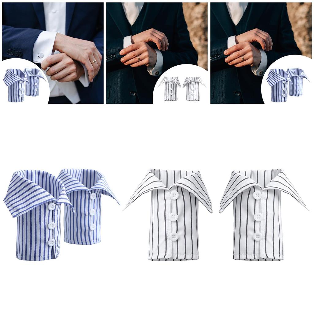 2x Fake Wrist Cuff Sleeves DIY Fashionable Outfit Detachable Costume Supplies Clothing Embellishment for Suit Coat Accessories