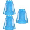 Mesh Drawstring Beach Toy Bag Sand Resistant Kids Backpack Portable Shell Collecting Pouch for Sandbox Seashell & Beach Travel