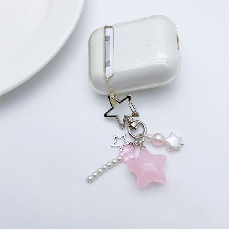 Candy Color Phone Lanyard Jelly Star Pendant Wrist Strap Detachable Phone Chain Keyring Portable Accessory for Women