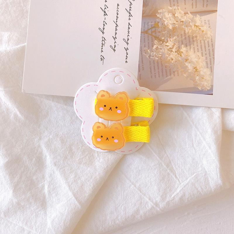 Cute Children Hair Pins Matte Cartoon Fruit Plant Fabric Embroidery BB Hair Clips for Girl Korea Simple Fashion Hair Accessories