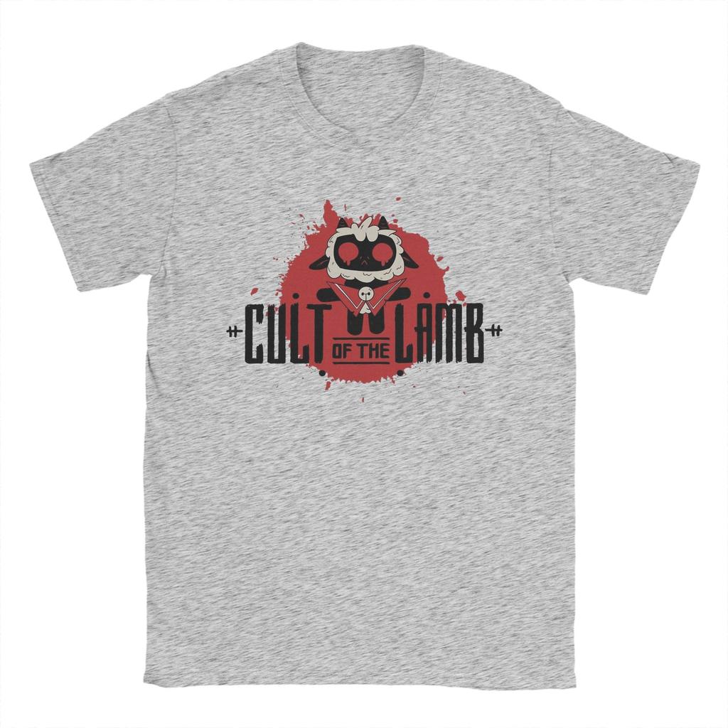 Mens Cult Of The Lamb Game T Shirts  100 Cotton Clothes Funny Short Sleeve Round Collar Tees Party TShirts