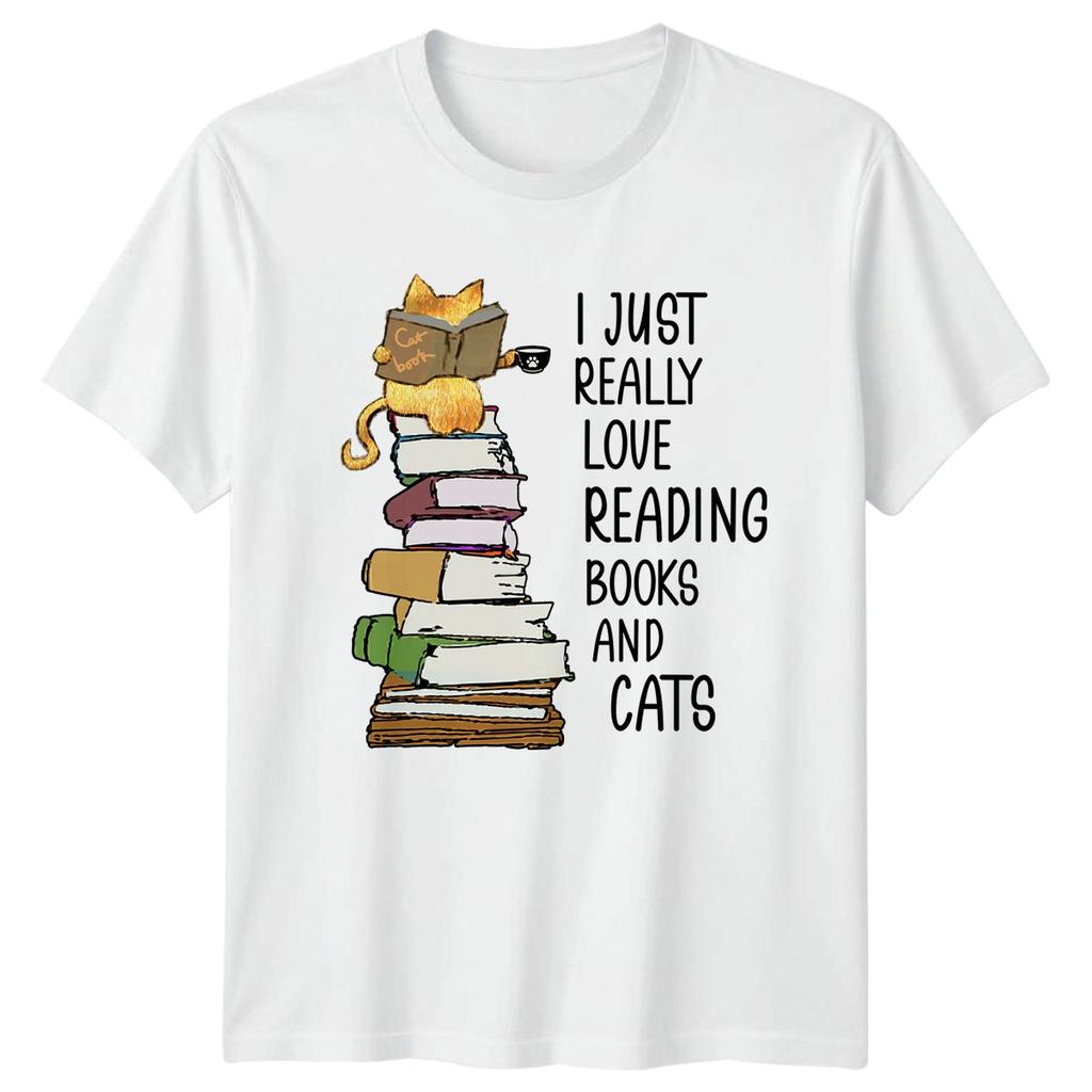 I Just Really Love Reading TShirt Bookworm Cat Birthday Gift For Him And Her