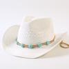 Popular European and American Classic Straw Woven Western Cowboy Hat Men's and Women's Outdoor Fashion OL Wind Woven Top Hat