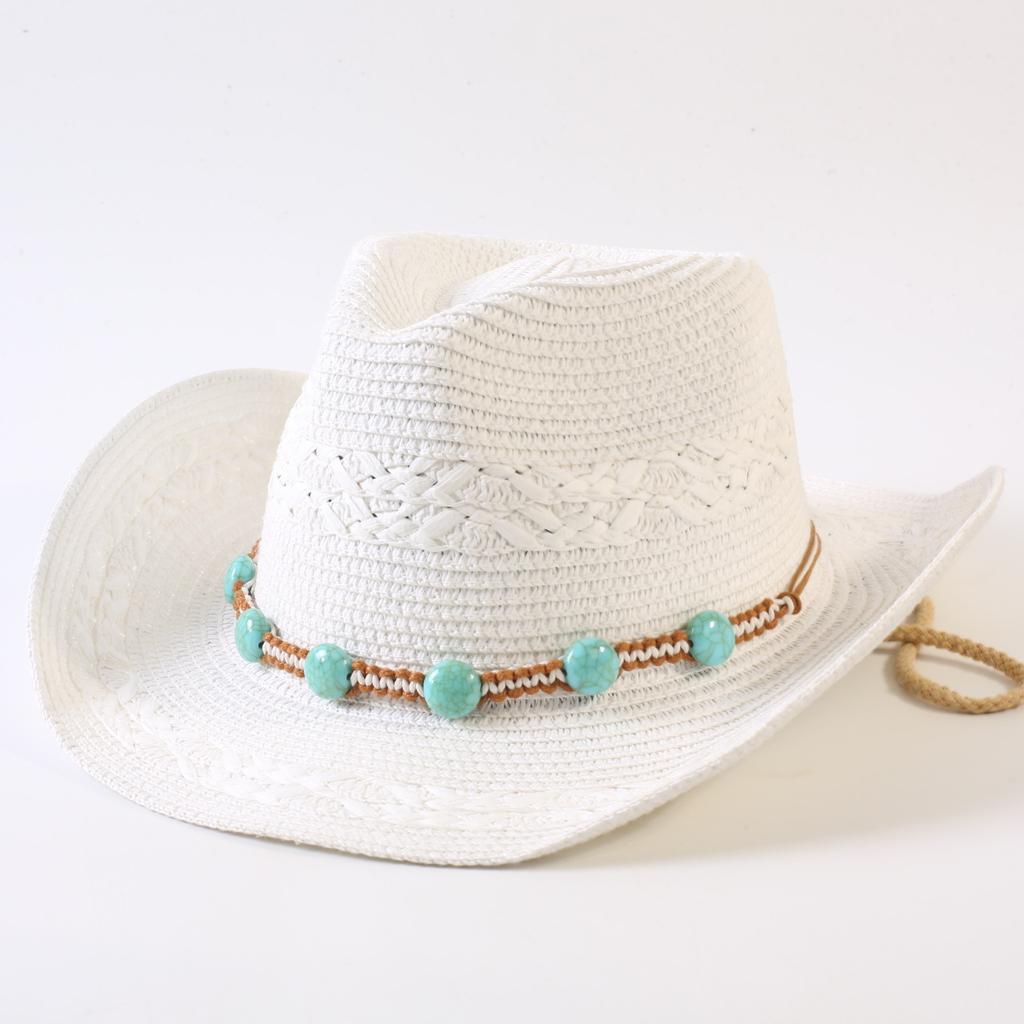 Popular European and American Classic Straw Woven Western Cowboy Hat Men's and Women's Outdoor Fashion OL Wind Woven Top Hat