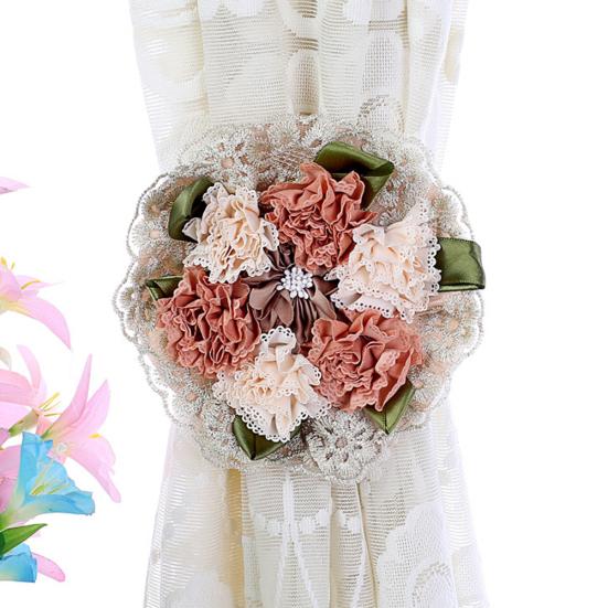2Pcs Curtain Tieback Tie Rope Elegant Flower Adjustable Decorative Fashion Drapes Curtain Straps for Living Room