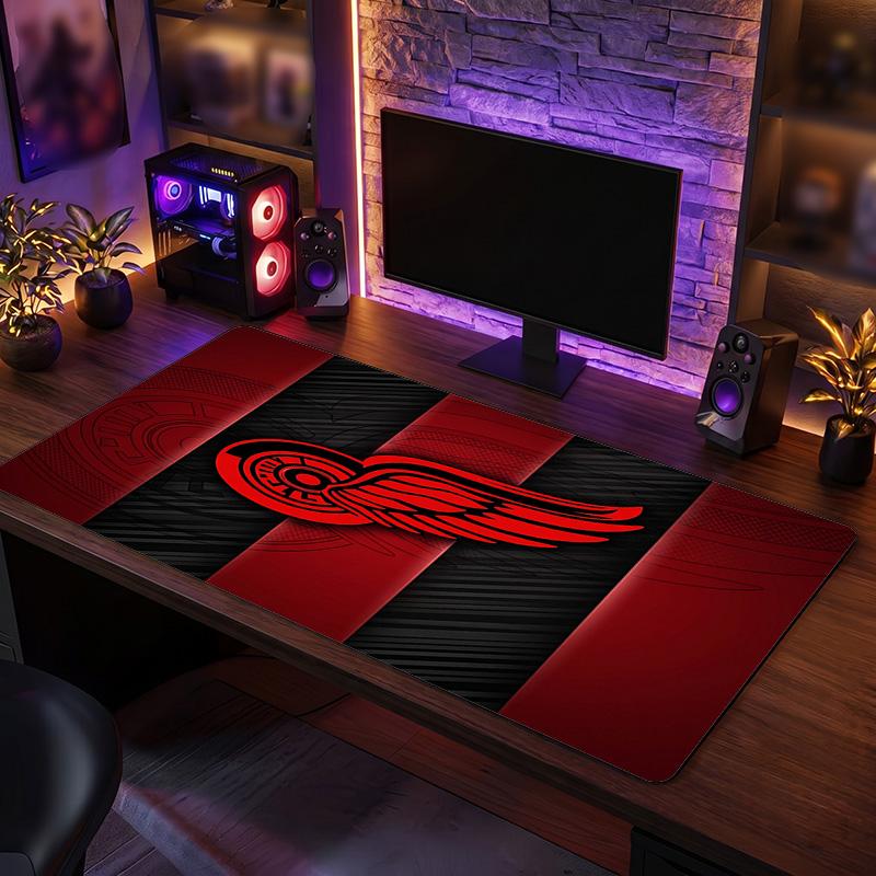 Detroit Red Wings Pattern Mousepad Anti?Slip Rubber Desk Pad For Gaming Working Desktop Decoration