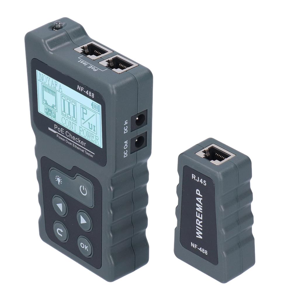 NF‑488 LCD Ethernet POE Tester Automatic Identification POE Detector Checker Camera Powered Cable Po