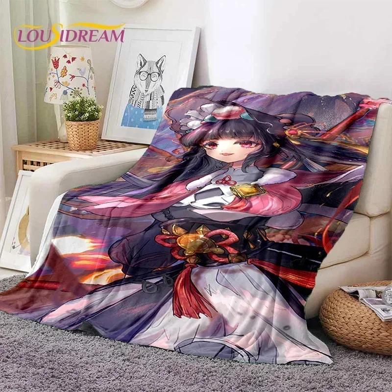 3D Niedliche Genshin Impact Cartoon Spiel Weiche Flanelldecke für Betten Schlafzimmer Sofa Picknick, Überwurfdecke für Outdoor-Freizeit Nickerchen Geschenk