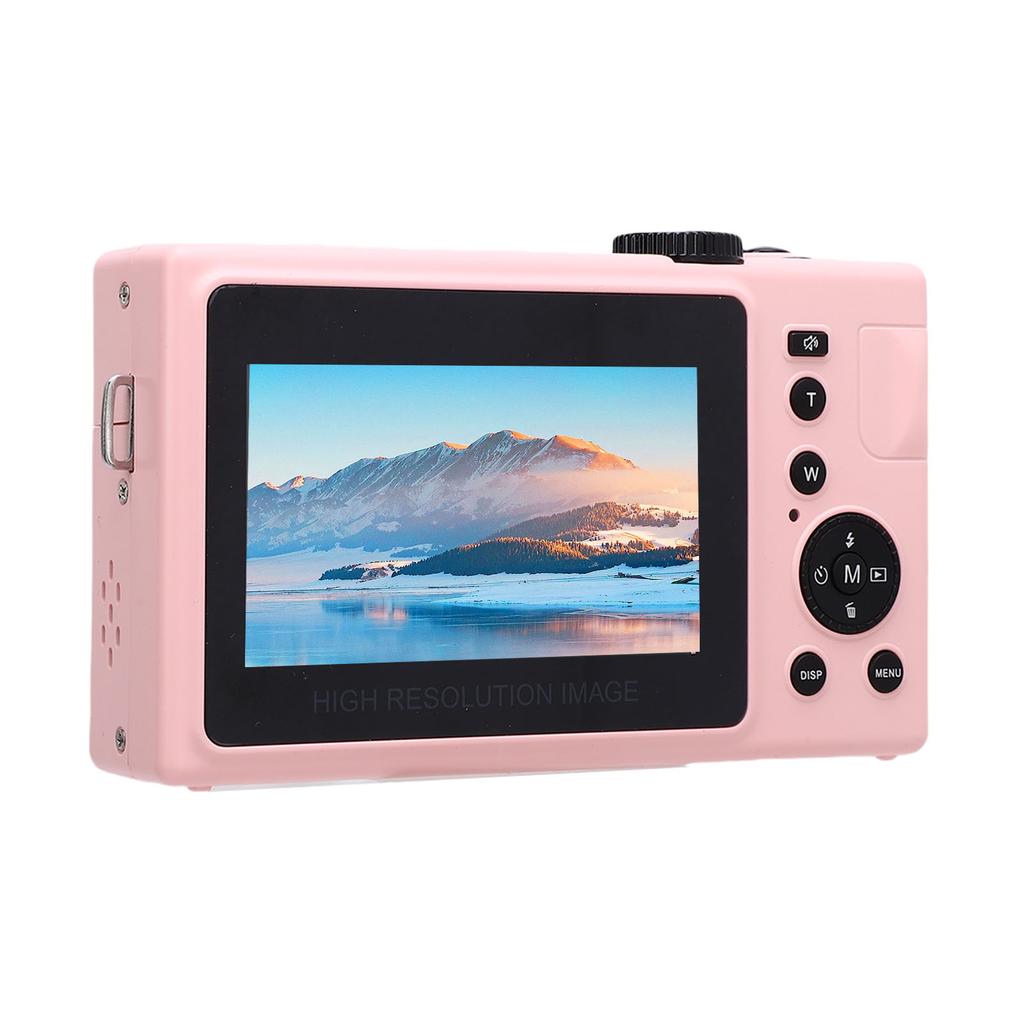 4K Digital Camera for Photography Autofocus 64MP HD Camera with 10 Filters Front Flash 3 Inch Screen Pink