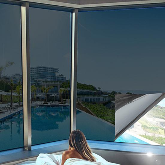 One Way Window Film Shade Sun Non-Adhesive Explosion-proof Non-fading Insulation Film Home