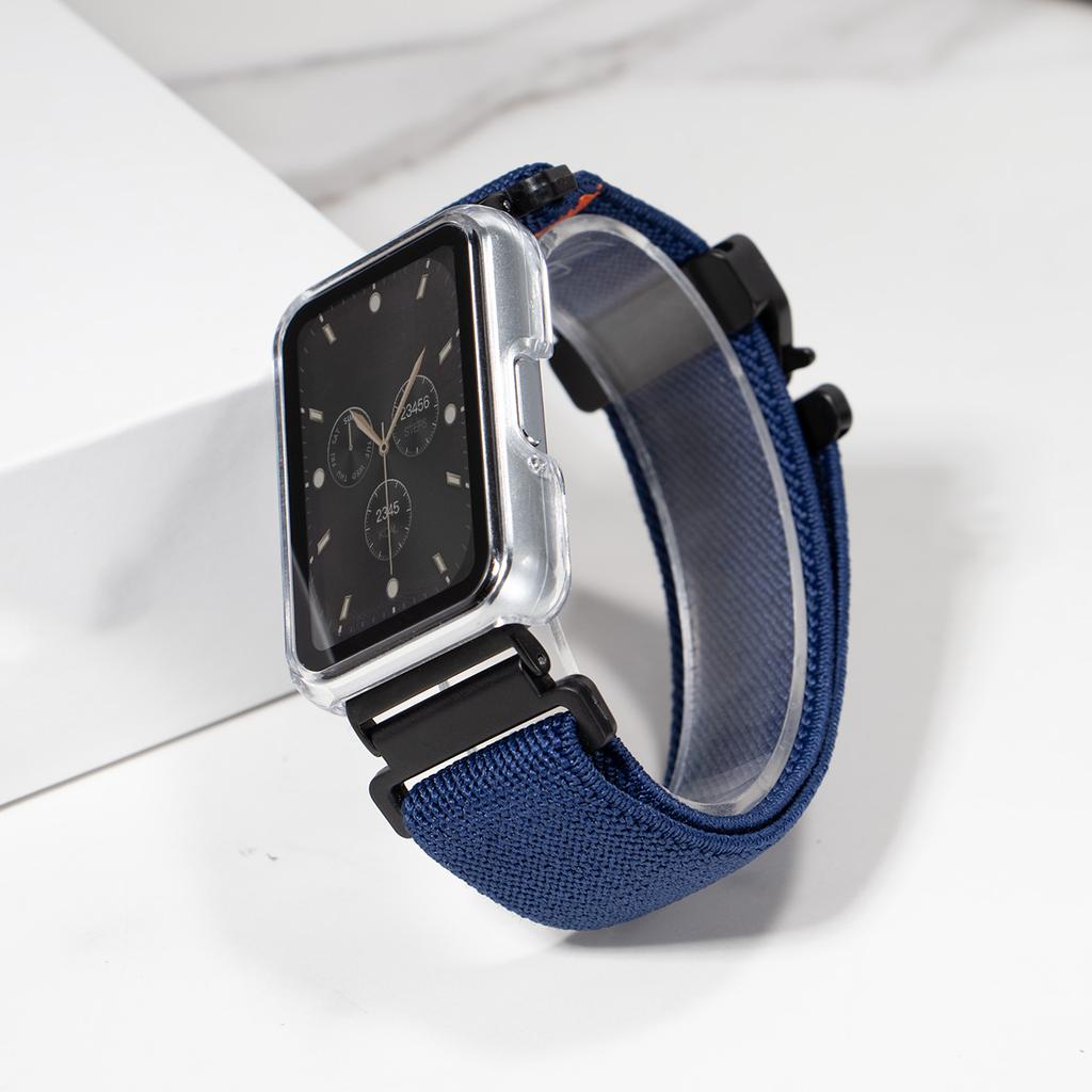 Nylon Band+Full Cover Case For Samsung Galaxy Watch Fit 3 Parachute Buckle Sport Braided Strap Full Cover Bumper Shell For Fit 3