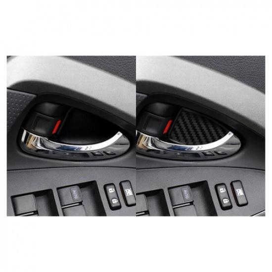 4pcs Carbon Fiber Car Door Handle Bowl Cover Decorator For For Toyota RAV4 06-12