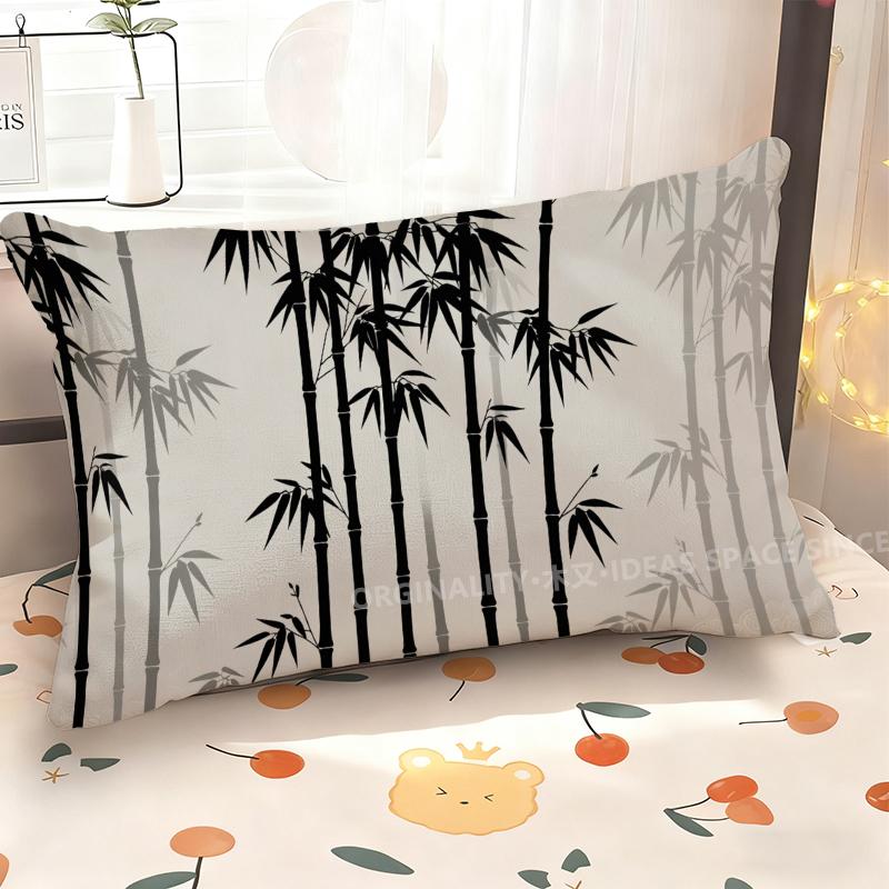 Bamboo Pattern Pillowcase Decor Suitable For Sofa Bedroom Car Pillow Cover Cushion Rectangular Back Cushion