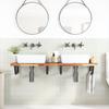 Vidaxl Wall Shelf Under Sink, Steel and Solid Acacia Wood
