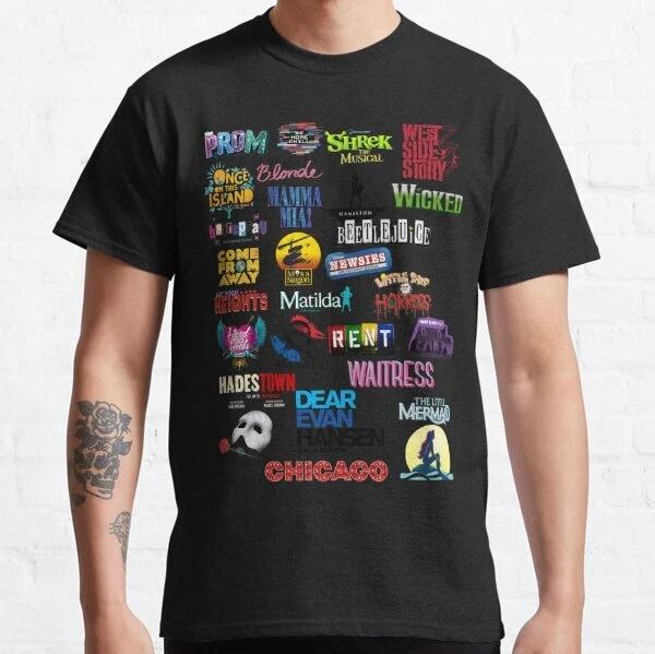 Musical Theater Sticker Shirt Inspired by Broadway Shows Classic T-Shirt S-3XL 4XL